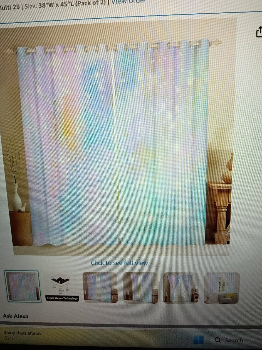 NIP Galaxy Glitter Room Darkening Drapes. 38 X 45